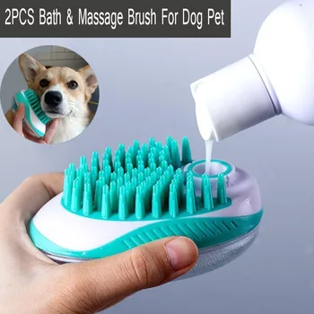 1/2 ADET Yumuşak Silikon Köpek Yavrusu Pet Banyo Fırçası Tarak Pet SPA Masaj Fırçası Köpekler Kediler Duş Saç Bakım Cmob Köpek Temizleme Aracı