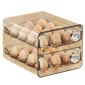 Yumurta saklama kutusu Şeffaf Kapaklı Yumurta Tutucu Kapasiteli Çift Katmanlı Yumurta Saklama Kabı Zamanlayıcı Ölçeği ile Yerden tasarruf