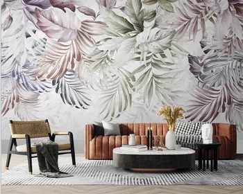 beibehang papel de parede Özel modern yeni el-boyalı tropikal bitkiler İskandinav duvar TV kanepe arka plan duvar kağıdı