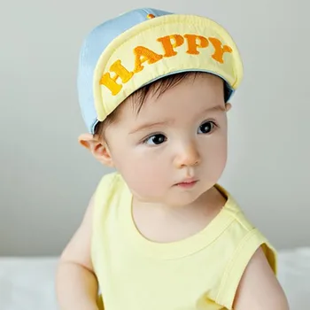 Bebek Şapka Erkek Kız Taç Toddlers Bebek Güneş Beyzbol Şapkası Yaz Açık Plaj Sevimli Mutlu Mektup Yenidoğan