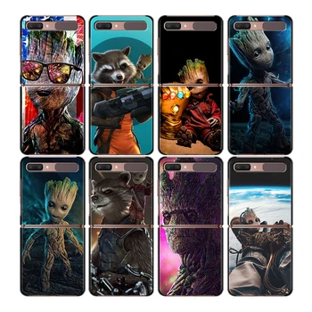 Darbeye dayanıklı Mobil Kapak Marvel Avengers Süper Kahraman Groot Samsung Galaxy Z Flip 3 5G Siyah Fundas telefon kılıfı