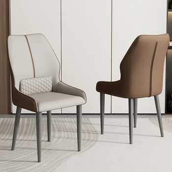Ergonomik Accent Yemek Sandalyesi Oyun Lüks Modern İskandinav Yemek Sandalyesi Tasarım Deri Silla Comedor Ev Mobilyaları LK50CY