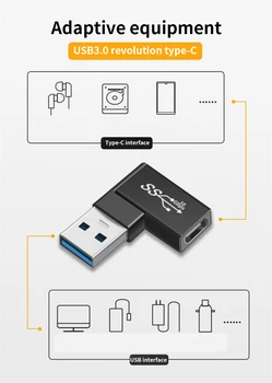 USB3. 0 Tip-C Adaptörü 90 Derece Açı Bağlantı Noktaları USB3. 1 Tip C USB 3.0 Flash Sürücü Klavye Fare Veya Diğer Çevre Birimleri