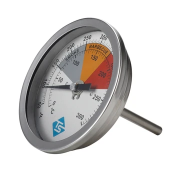 Termometre ile Çift Ölçekli Barbekü BARBEKÜ Çukur Sigara İçen ızgara termometresi Sıcaklık Ölçer 29EF