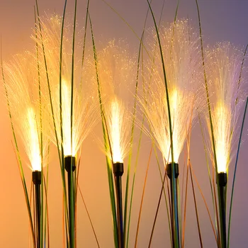 Simülasyon Kamış Güneş Led lamba açık su geçirmez bahçe Dekor Güneş Fiber ışık Kamış yılbaşı dekoru çim ışığı noel ışığı