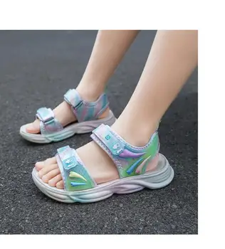 Yaz çocuk Rahat Spor Sandalet Kızlar Yumuşak Alt Kaymaz Dayanıklı Nefes Moda Açık Rahat Plaj Sandalet
