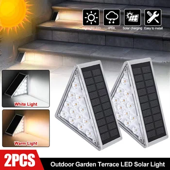 2 ADET açık güneş adım lambası merdiven ışık güvenlik duvar lambası bahçe teras dekorasyon ışıklandırma