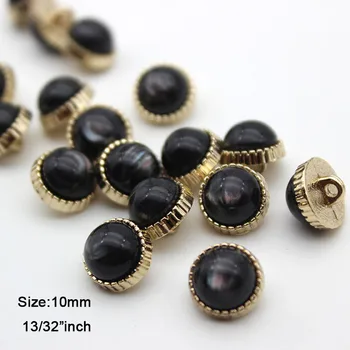 10 adet / grup Boyutu: 10mm Altın Tırtıklı Kenar Düğmeleri Metal Saplı Düğme Konfeksiyon Ceket Takım Elbise Gömlek Dekorasyon Aksesuarları(KK-2563)