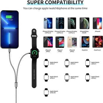 2 İn 1 Kablosuz Şarj apple ürünü İçin USB Manyetik şarj apple için kablo İzle Serisi 8 7 6 5 1 2 3 4 için iphone şarj cihazı
