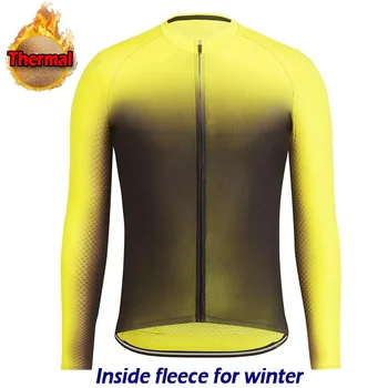 Termal Bisiklet Jersey Bisiklet Uzun Gömlek Bisiklet spor giyim Kış sıcak tutan kaban Giyim Kollu Dağ Ceket Sıkı Polar Erkekler Üst