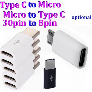 Mikro USB Dişi 8 pin Erkek mikro usb usb 3.1 tip C mikro USB Dişi Data Sync Konnektör Dönüştürücü Adaptör