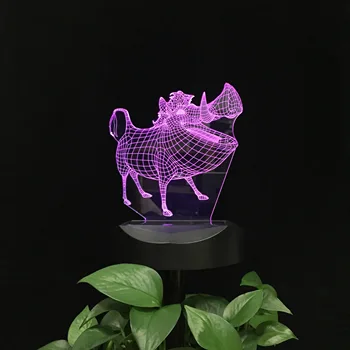Yaban Domuzu Hayvan Güneş Enerjili Peyzaj Aydınlatma bahçe lambası 3D LED Gece Lambası Su Geçirmez Yard Tatil Hediye Dropshipping