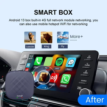 AI TV Kutusu Kablosuz Carplay Android Otomatik Bluetooth uyumlu Kablosuz Adaptör WiFi 2.4 + 5G Akıllı Modül QCM 8 Çekirdekli 6125 CPU