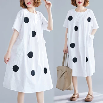 L42343 # Hamile Kadınlar İçin Elbise Polka Dot Maxi Elbise Düz Renk Artı Boyutu Vintage Kadınlar İçin Yaz Casual Midi Gebelik Elbise