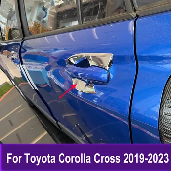 Yan Kapı Kolu kase kapağı Trim Toyota Corolla Cross 2019-2021 İçin 2022 2023 Krom Araba Sticker Dekorasyon Şekillendirici Aksesuarları
