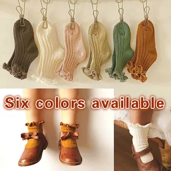 2021 Yeni Bebek Çorap Düz Renk Pamuk Çorap Sevimli Orta Tüp Yaz Çorap Kızlar için S / M / L