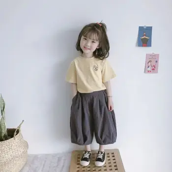 Kızlar Yaz Takım Elbise çocuk Bebek kısa kollu tişört Pantolon İki Parçalı Moda Kız giyim seti