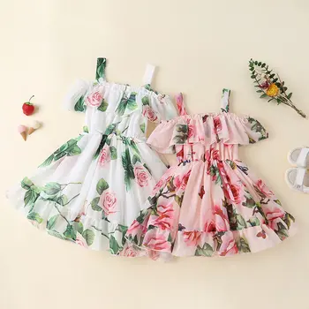 Kızlar İçin elbise Yaz Kolsuz Sling Bebek Elbiseleri çocuk Elbise Çocuk Giysileri