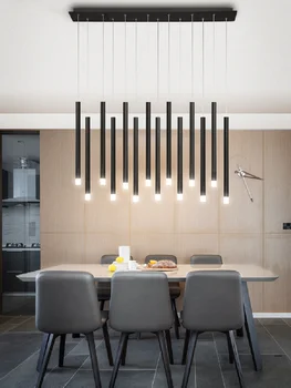 Yemek odası avize Nordic ışık lüks yaratıcı kişilik Modern ev restoran mutfak Bar Loft siyah / gül altın aydınlatma