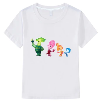 Erkek / Kız Giysileri Fixies T Shirt Karikatür Tasarım T-Shirt çocuk Komik Kısa Kollu Üstleri Çocuklar Yaz Tees 100 % pamuklu bluz