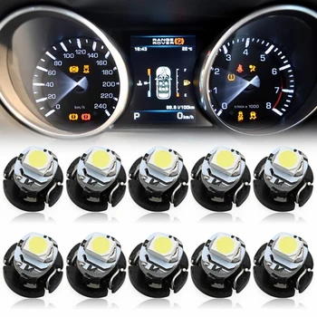 10 adet araba gösterge ışığı T3 1210 1SMD LED ampul 12V beyaz ışık araba ışık