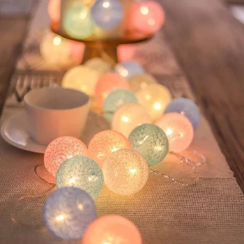 Pamuk topu ışık LED peri masalı çiçek küresel ışık ev çocuk yatak odası noel partisi bahçe tatil aydınlatma dekorasyon