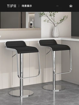 Bar sandalyesi ev yüksek tabure ışık lüks bar taburesi kaldırma kasiyer sandalyesi paslanmaz çelik bar sandalyesi ön büro bar taburesi