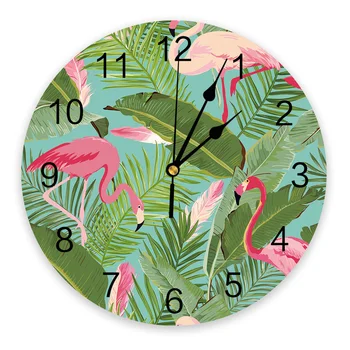 Tropikal Bitki Flamingo Saatler Duvar Ev Dekor Modern Mutfak Odası Yatak Odası Oturma Odası Dekor duvar saati