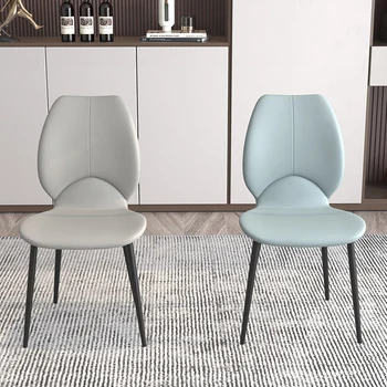 Mutfak İskandinav yemek sandalyeleri Salon PU Deri Modern Lüks yemek sandalyeleri Tasarım Cadeiras De Jantar yemek odası mobilyası WK50CY