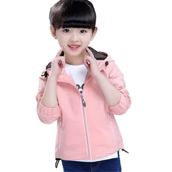 Bahar Sonbahar Çocuk Kız Ceket Rahat Kapüşonlu Çocuk Kabanlar & Palto Genç Kız Elbise RT064