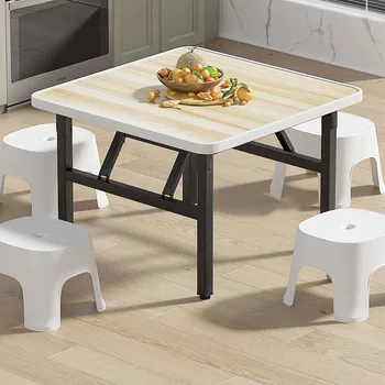 Kamp dış mekan yemek masası Bacaklar Metal Küçük Katlanabilir Kahve Modern yemek masası İskandinav Taşınabilir Balkon Mesa Comedor Mobilya