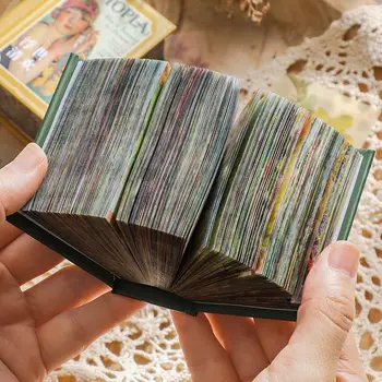 400 Yaprak DIY Vintage Kağıt yapışkan kitap Malzeme Kitap El Kitabı Paperpad Arka Plan Çıkartmaları yazma pedi Sanat Dizüstü