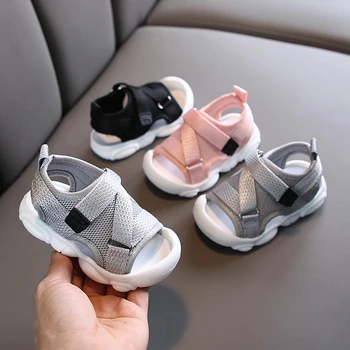 Yaz Yürümeye Başlayan Sandalet Bebek Kız Ayakkabı Düz Renk Net Kumaş Nefes Sneakers Çocuklar Açık Anti-çarpışma Bebek Spor Sandalet