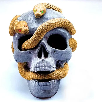 3D Yılan Kafatası Kristal Epoksi Reçine silikon kalıp Komik Kafatası Mum silikon kalıp Çimento alçı kalıp ev dekorasyon