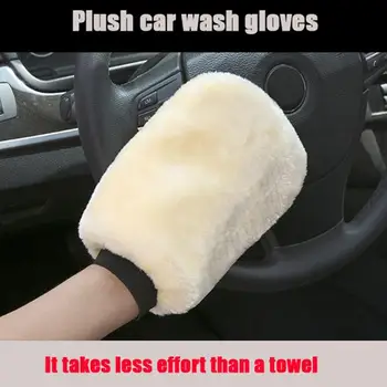 Yapay Yün Araba bulaşık eldivenleri Su Emme Araba Yumuşak Parlatma Eldiven Araba Yıkama Mikro Fiber Cam PVC Plastik Deri