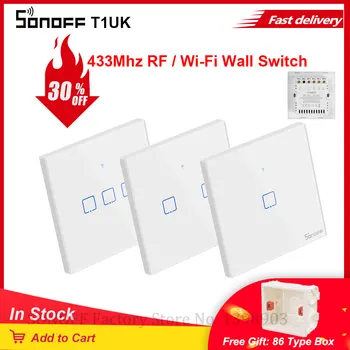 Itead SONOFF TX T1UK Wifi ışık anahtarı Kablosuz Duvar ışık anahtarı Zamanlayıcı Anahtarı Akıllı Ev Otomasyonu eWeLink App Uzaktan Kumanda