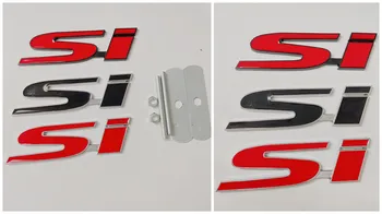 1X 3D Metal Araba Styling SI Logo Rozeti Krom Sticker Ön Izgara Amblemi Honda Civic Accord İçin Otomobil Aksesuarları