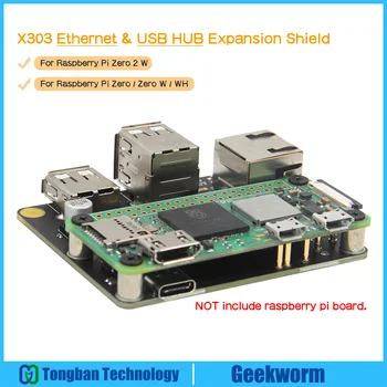 Geekworm X303 Gigabit Ethernet genişletme kartı ve USB HUB Ahududu Pi ile Uyumlu Sıfır 2 W / Sıfır W