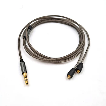 SHURE için SE215 SE535 SE846 SONY N1AP N3AP MMCX Kulaklık Değiştirilebilir 3.5 mm Yüksek Saflıkta Gümüş Kaplama Kablo