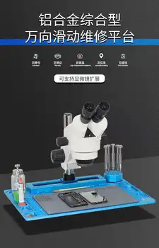 WL Alüminyum Alaşımlı Ped Evrensel Sürgülü Mikroskop Tabanı Tornavida Tutucu İle Lehim Platformu Anakart Tamir için