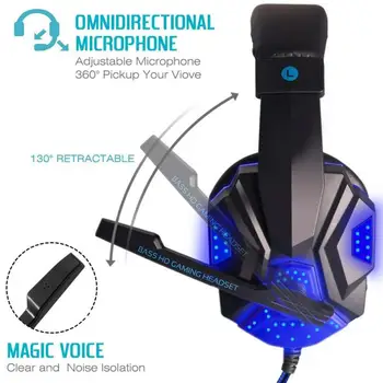 3.5 mm Kablolu Oyun mikrofonlu kulaklık Ve led ışık Oyun Kulaklık Dizüstü Bilgisayar Kulaklık gürültü izolasyonu Ses Kontrolü