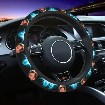 37-38 Araba direksiyon kılıfı Johnny Hallyday Rock Yıldızı Evrensel Fransız Şarkıcı Kolaj Araba-styling Elastische Araba Aksesuarları