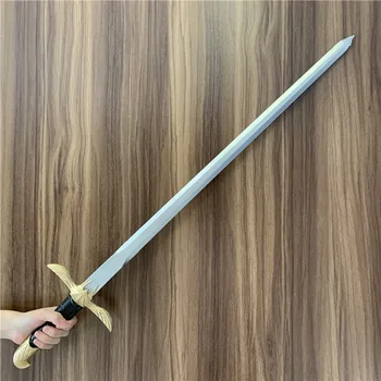 1: 1 Cosplay Altın Kral Kılıç Altın Rune Kılıç Silah Oyunu Anime Rol Oynamak Hediye Güvenlik PU Altın Kanat Elf Kelebek Kılıç 87cm