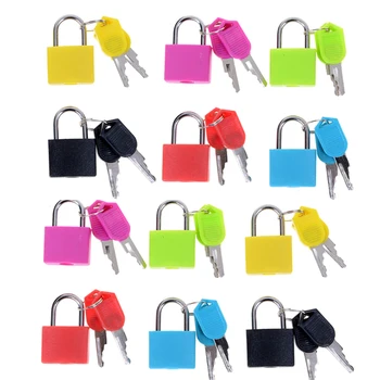 Küçük Dayanıklı Çelik Mini Kilit Küçük Bavul Kilidi 2 Tuşları İle Ergonomik Bagaj Anti-hırsızlık Kilidi 6 Renkler