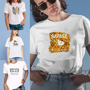 Kadın T-Shirt Streetwear Baskılı giyim O-Boyun T Gömlek Harajuku Rahat Yaz 2023 Kısa Kollu Gömlek İnce Yumuşak Üstleri Kazak