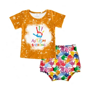 Erkek bebek yaz giysileri Çok Renkli Baskı Desen Kısa Kollu Şort Toptan çocuk Butik çocuk Takım Elbise Takım Elbise Cas