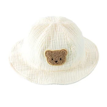 Bebek Pamuk Kova Şapka Yeni Çocuk Güneş Koruyucu Açık Kapaklar Erkek Kız Baskı Panama Şapka Unisex Plaj balıkçı şapkası 3-36 Ay