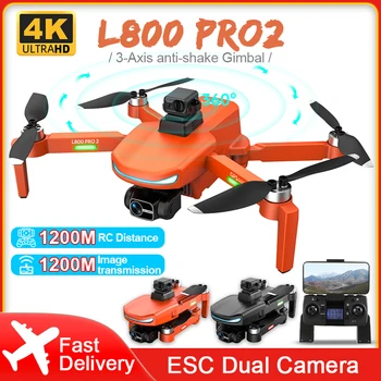 L800 Pro2 Drone 4K Profesyonel GPS FPV Çift HD Drones İle 360 Engellerden Kaçınma 5G WiFi rc dört pervaneli helikopter VS L900 Pro SE SG108