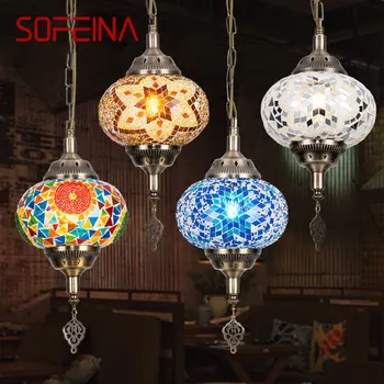 SOFEINA bohem tarzı asılı kolye ışık sadece yaratıcı dekoratif cam LED tavan avize ev oturma yatak odası için