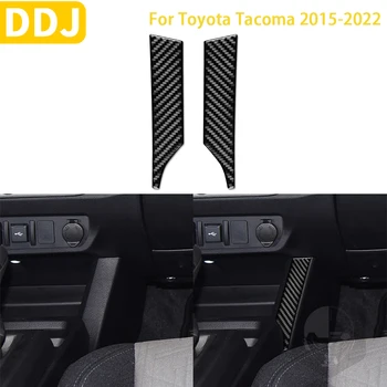 Toyota Tacoma 2015-2022 için Aksesuarları Karbon Fiber İç Araba Merkezi Kontrol saklama kutusu Yan Panel Trim Sticker Dekorasyon